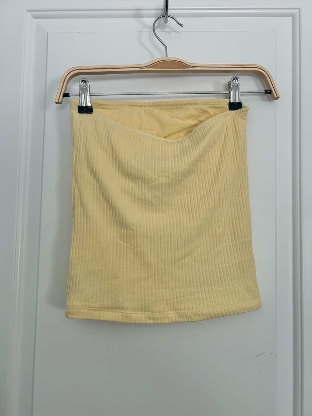 Butter Yellow Ribbed Tube Top - Picture 3 of 4